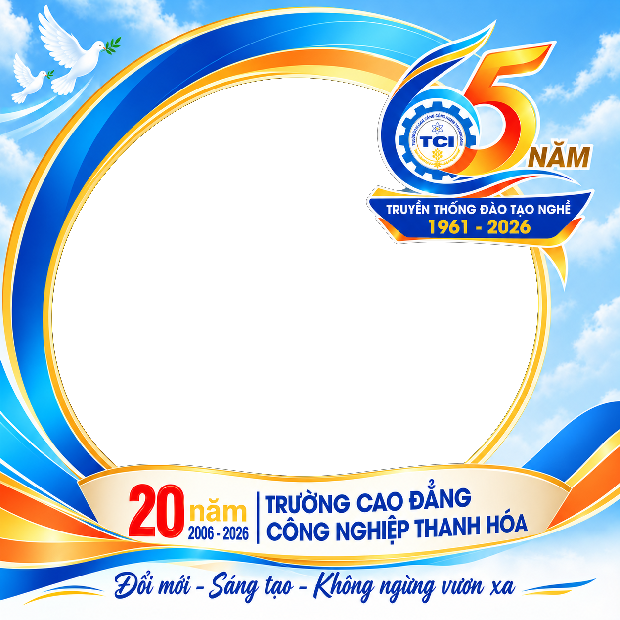 Mẫu khung 2: Đổi mới – Sáng tạo – Không ngừng vươn xa